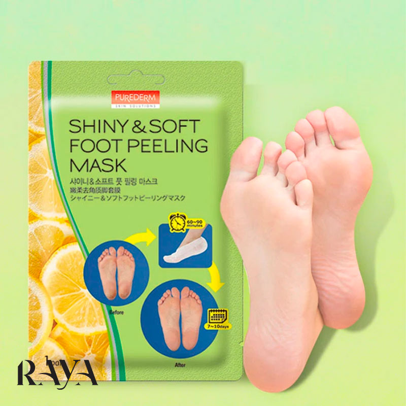 ماسک لایه بردار و نرم کننده پا پیوردرم Purederm Shiny & Soft Foot